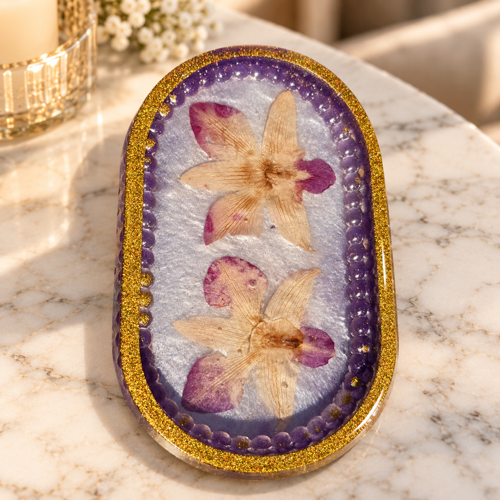 Trinket Tray Preserved Flower Resin