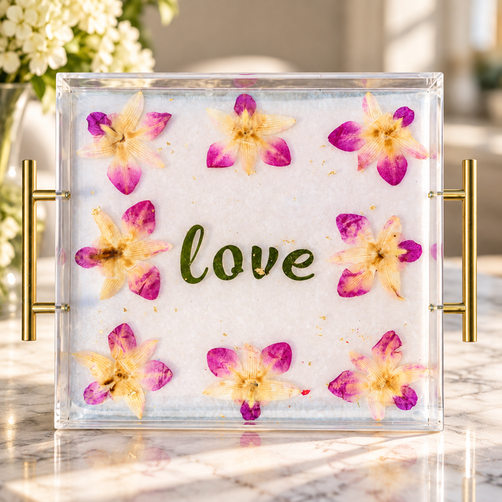 Tray Preserved Flower Resin