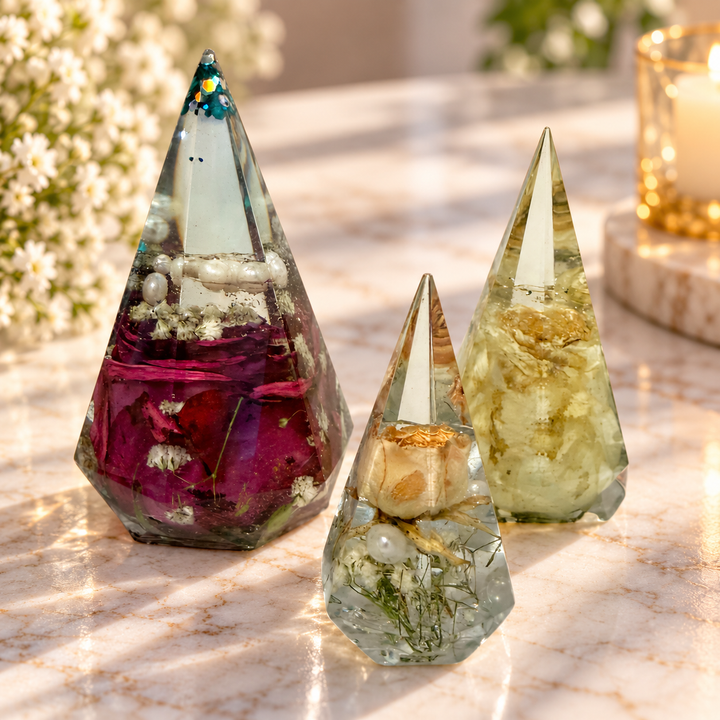 Ring Holders Preserved Flower Resin