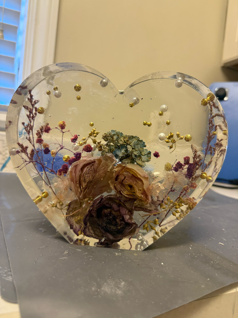 Heart Wedding Flower Keepsake - 6.5"
