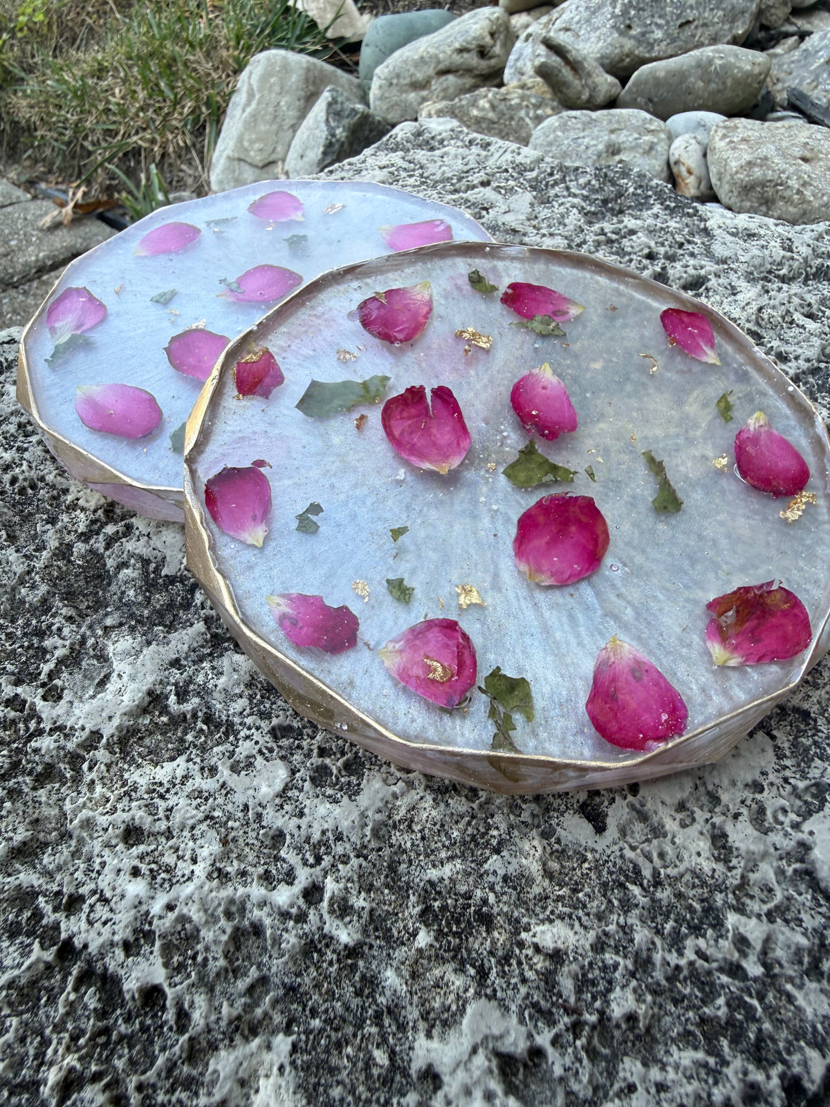 Coasters Preserved Flower Resin
