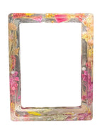 Floral resin photo frame with empty photo opening