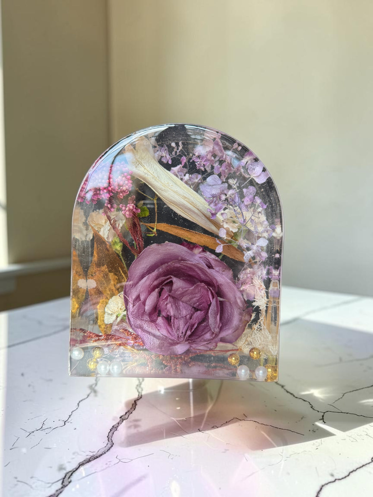 Arch 3D Preserved Flower Resin Block