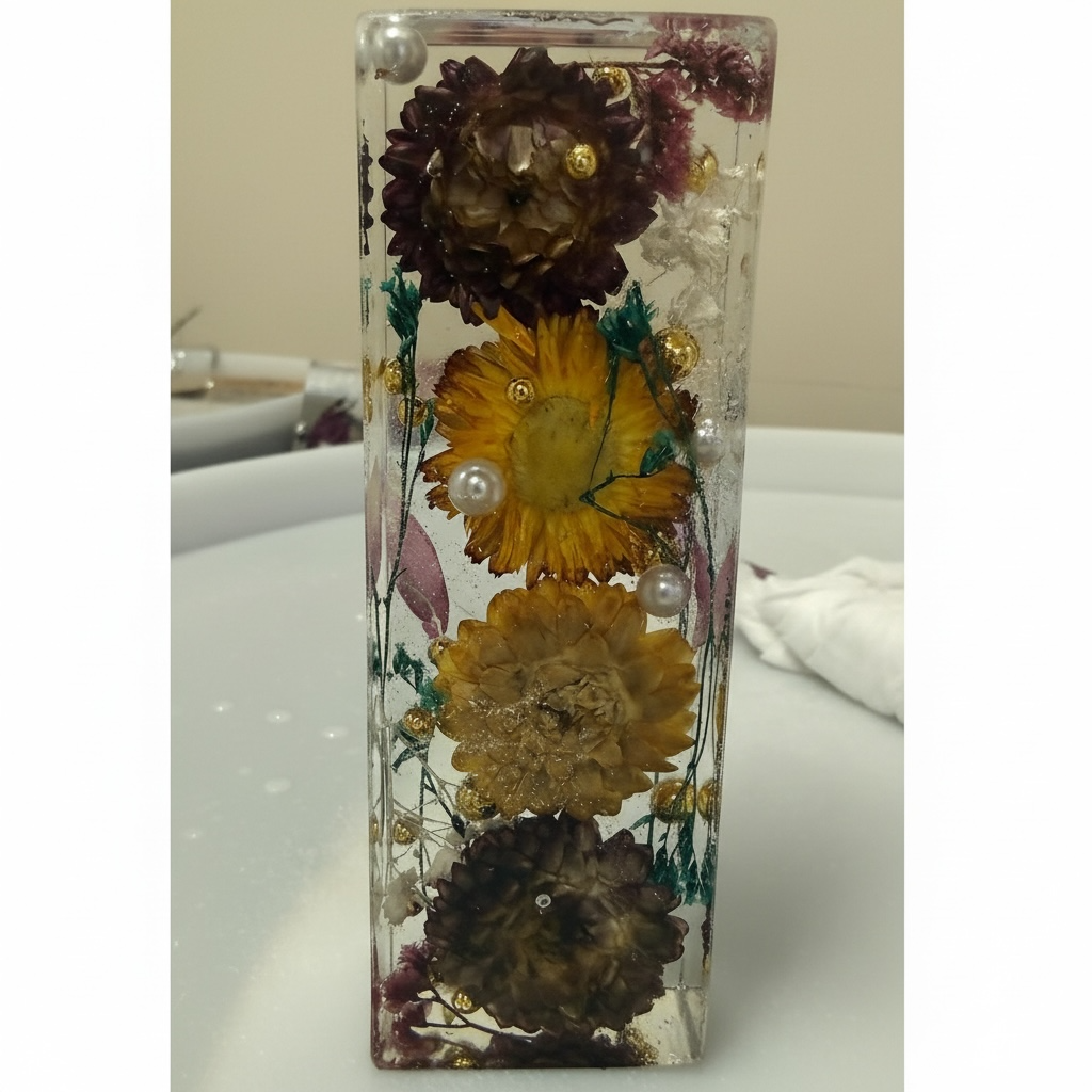 Paperweight Preserved Flower Resin