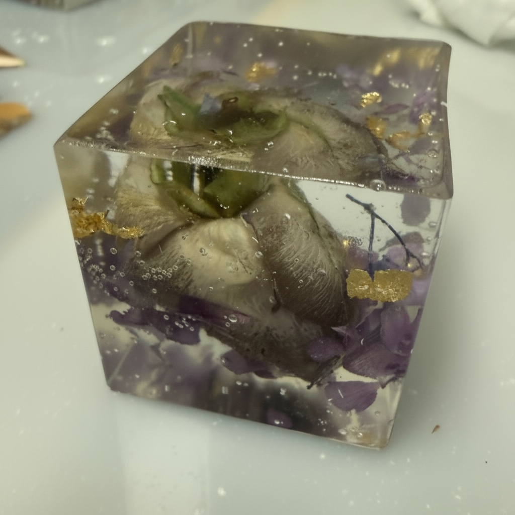 Paperweight Preserved Flower Resin