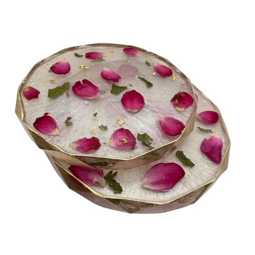 Coasters Preserved Flower Resin
