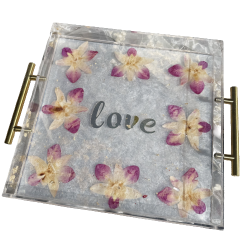 Tray Preserved Flower Resin
