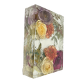 Rectangle 3D Preserved Flower Resin Block
